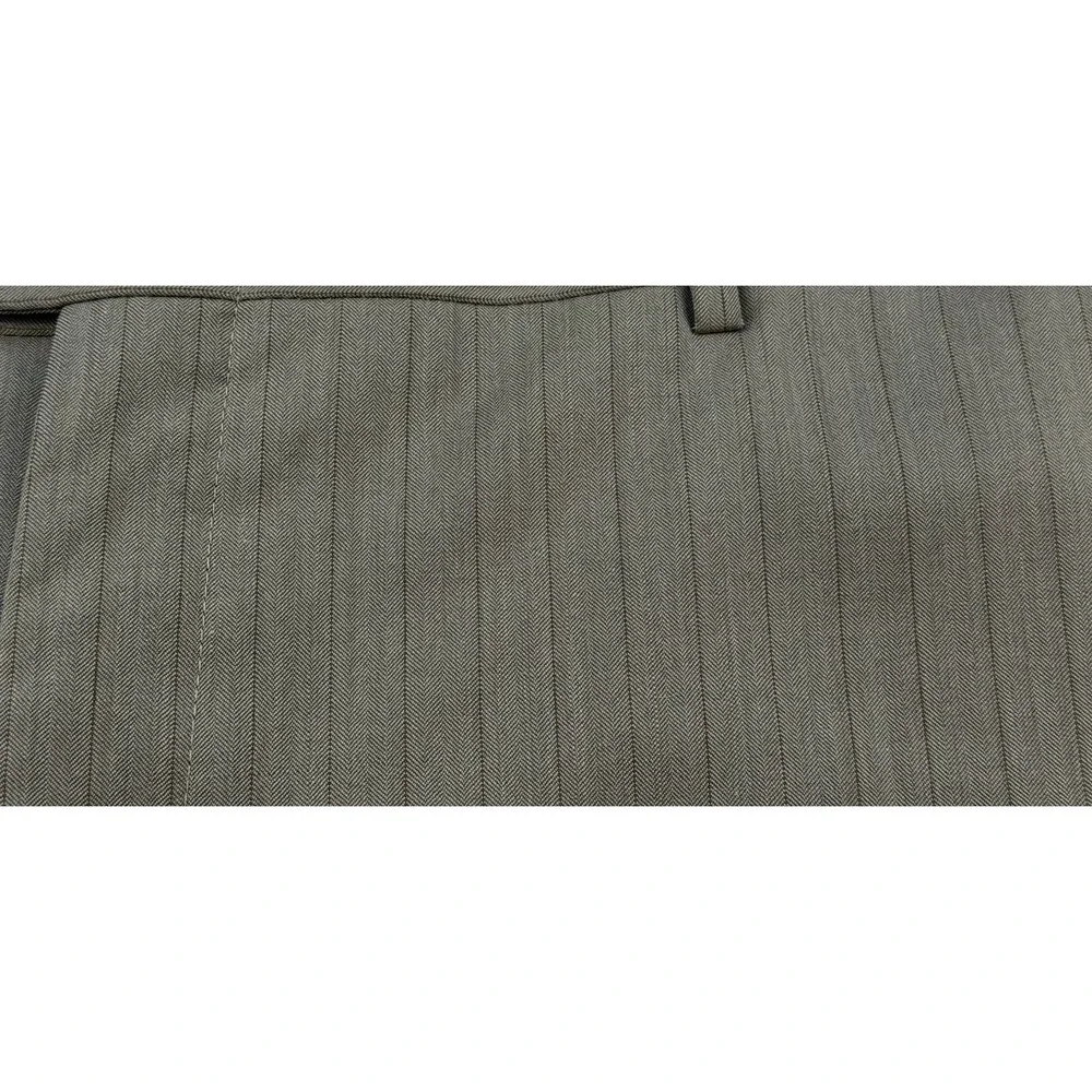 NWT Concepts by Claiborne Wool Dress Pants 44x32 Taupe Pinstripe Flat Front